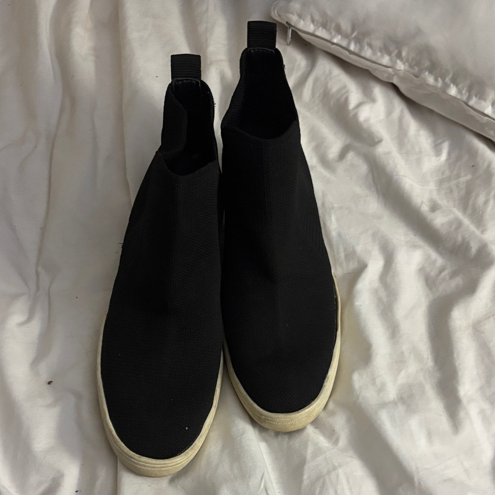 MIA Black Ankle Boots with White Soles